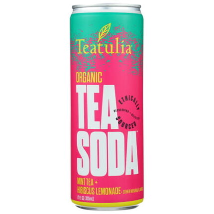 Teatulia Organic Mint Tea Hibiscus Lemonade Tea Soda 12 Oz